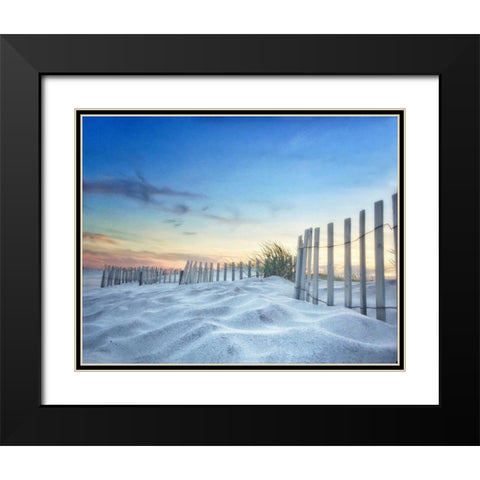 Fenced Sunset Black Modern Wood Framed Art Print with Double Matting by Rowland, Joseph