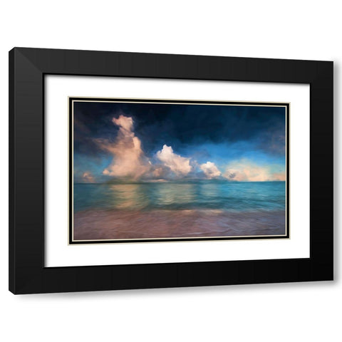Beach Wave Black Modern Wood Framed Art Print with Double Matting by Roland Photography