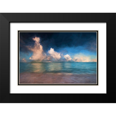 Beach Wave Black Modern Wood Framed Art Print with Double Matting by Roland Photography