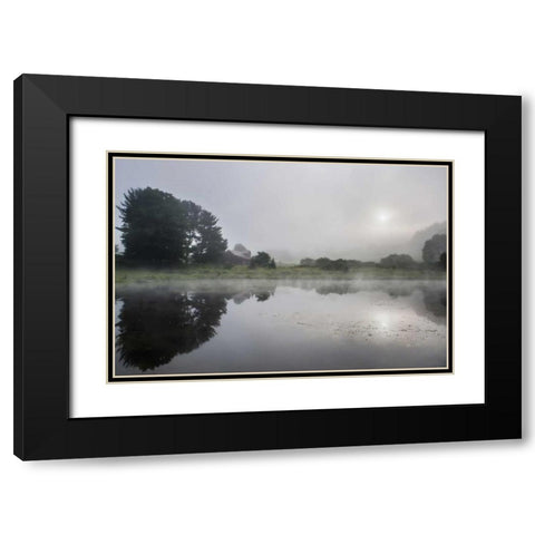 Glimmerglass Black Modern Wood Framed Art Print with Double Matting by Rowland, Joseph