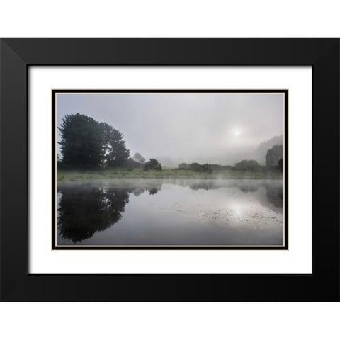 Glimmerglass Black Modern Wood Framed Art Print with Double Matting by Rowland, Joseph