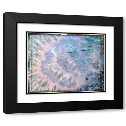 Blue Hue Minerals Black Modern Wood Framed Art Print with Double Matting by De Carvalho, Sandro