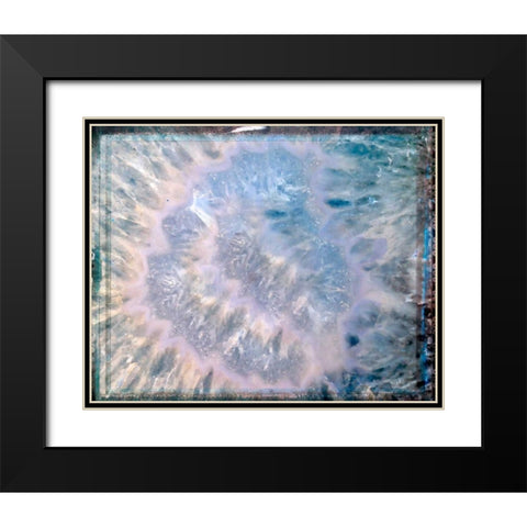Blue Hue Minerals Black Modern Wood Framed Art Print with Double Matting by De Carvalho, Sandro