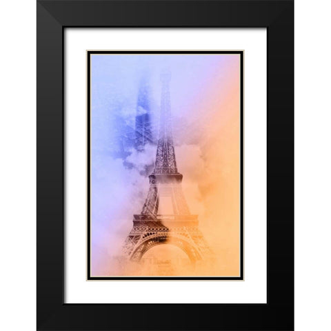 Eiffel 3 Black Modern Wood Framed Art Print with Double Matting by De Carvalho, Sandro