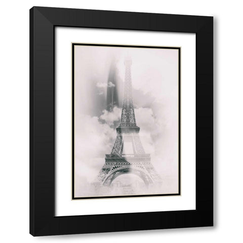 Eiffel 4 Black Modern Wood Framed Art Print with Double Matting by De Carvalho, Sandro