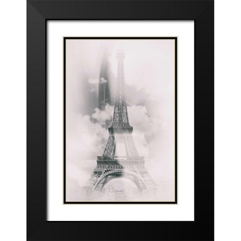 Eiffel 4 Black Modern Wood Framed Art Print with Double Matting by De Carvalho, Sandro