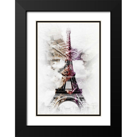 Eiffel 8 Black Modern Wood Framed Art Print with Double Matting by De Carvalho, Sandro