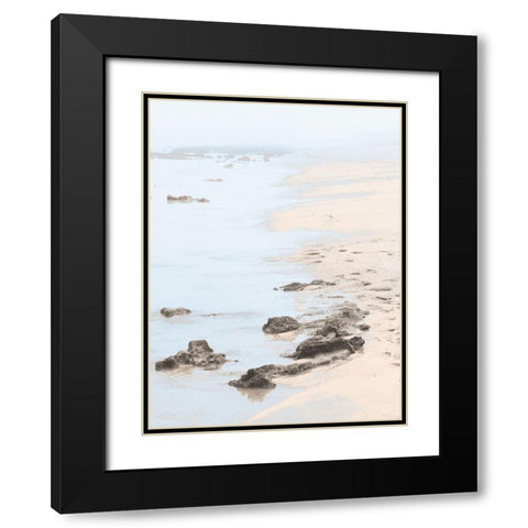 Peaceful Beach Black Modern Wood Framed Art Print with Double Matting by Lula Bijoux and Company