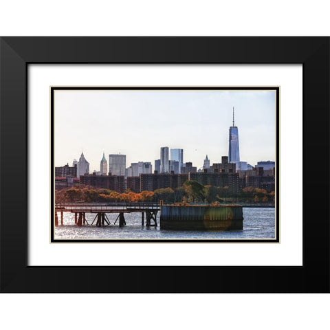 Freedom Tower No People Black Modern Wood Framed Art Print with Double Matting by De Carvalho, Sandro