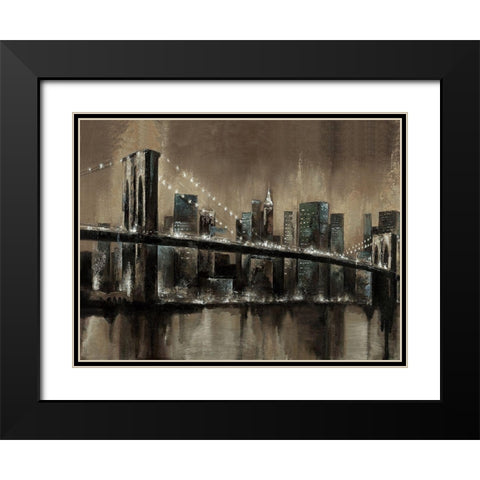 Brooklyn Noir 1 Black Modern Wood Framed Art Print with Double Matting by Sunny