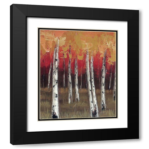 Forest Red 1 Black Modern Wood Framed Art Print with Double Matting by Sunny