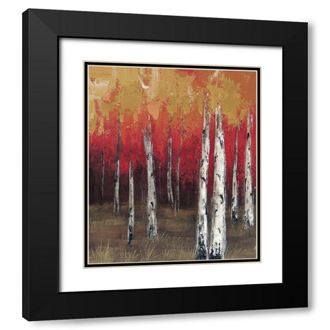 Forest Red 2 Black Modern Wood Framed Art Print with Double Matting by Sunny