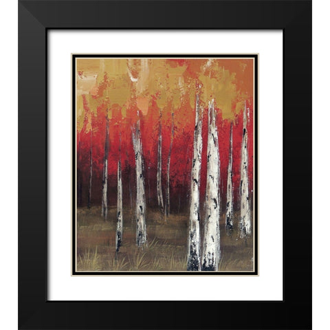 Forest Red 2 Black Modern Wood Framed Art Print with Double Matting by Sunny