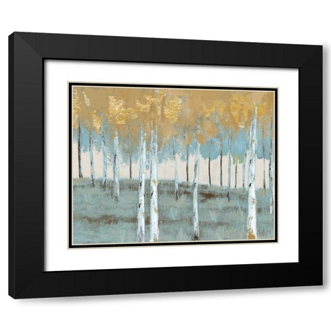 Birch Beach Black Modern Wood Framed Art Print with Double Matting by Sunny