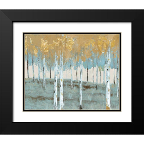 Birch Beach Black Modern Wood Framed Art Print with Double Matting by Sunny