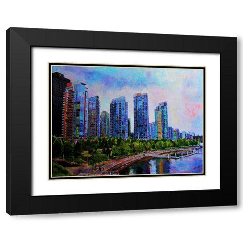 City Life 1 Black Modern Wood Framed Art Print with Double Matting by Ghanooni, Sarah