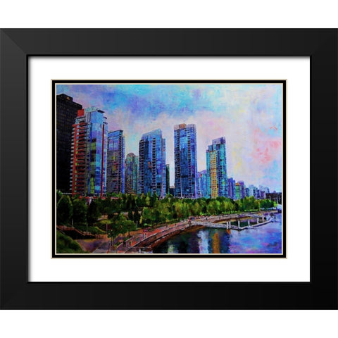 City Life 1 Black Modern Wood Framed Art Print with Double Matting by Ghanooni, Sarah