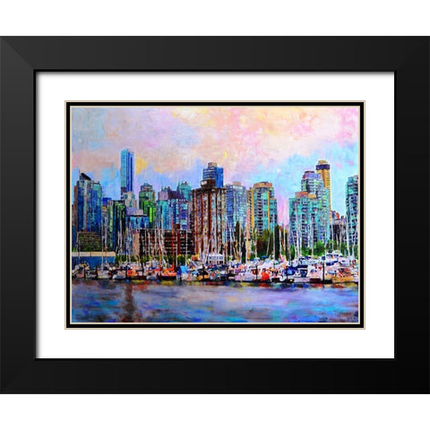 City Life 2 Black Modern Wood Framed Art Print with Double Matting by Ghanooni, Sarah