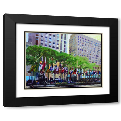 Flagscape Black Modern Wood Framed Art Print with Double Matting by Ghanooni, Sarah