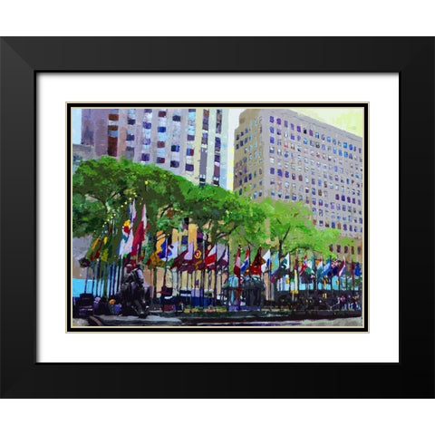 Flagscape Black Modern Wood Framed Art Print with Double Matting by Ghanooni, Sarah