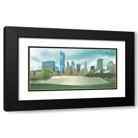 City Scape N2 Black Modern Wood Framed Art Print with Double Matting by Ghanooni, Sarah