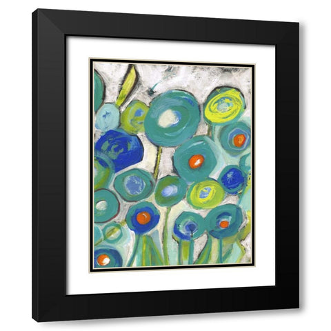 Flora Discs A2 Black Modern Wood Framed Art Print with Double Matting by Haynes, Smith
