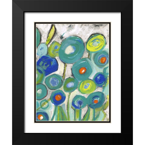 Flora Discs A2 Black Modern Wood Framed Art Print with Double Matting by Haynes, Smith