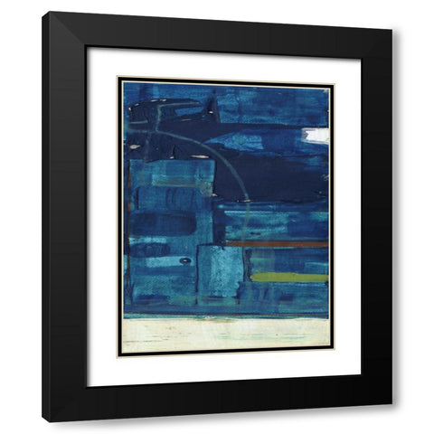 Navystract B Black Modern Wood Framed Art Print with Double Matting by Haynes, Smith