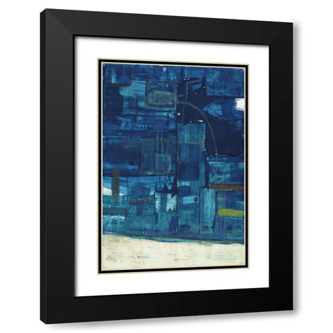 Navystract Black Modern Wood Framed Art Print with Double Matting by Haynes, Smith