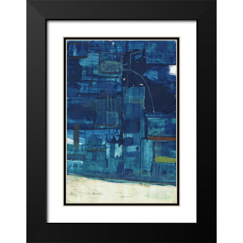 Navystract Black Modern Wood Framed Art Print with Double Matting by Haynes, Smith