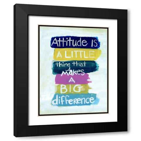 Attitude Black Modern Wood Framed Art Print with Double Matting by Haynes, Smith