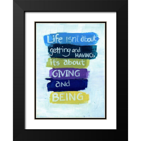 Giving and Being Black Modern Wood Framed Art Print with Double Matting by Haynes, Smith