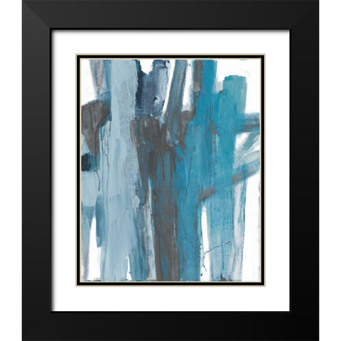 Blue Points II Black Modern Wood Framed Art Print with Double Matting by Haynes, Smith