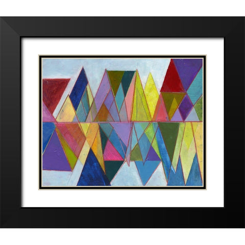 Asym Tri 2 Black Modern Wood Framed Art Print with Double Matting by Haynes, Smith