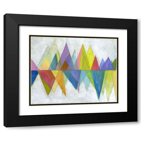 Asym Tri Black Modern Wood Framed Art Print with Double Matting by Haynes, Smith