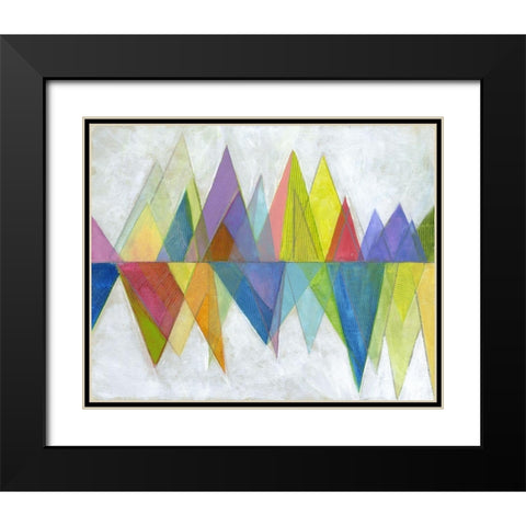 Asym Tri Black Modern Wood Framed Art Print with Double Matting by Haynes, Smith