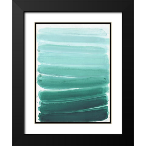Menta Ombre Black Modern Wood Framed Art Print with Double Matting by Haynes, Smith