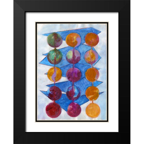 Asym Black Modern Wood Framed Art Print with Double Matting by Haynes, Smith
