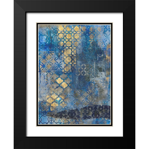 Ornate Azul A2 Black Modern Wood Framed Art Print with Double Matting by Haynes, Smith