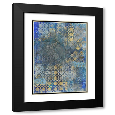 Ornate Azul B2 Black Modern Wood Framed Art Print with Double Matting by Haynes, Smith
