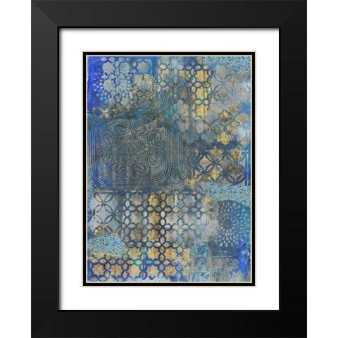 Ornate Azul B2 Black Modern Wood Framed Art Print with Double Matting by Haynes, Smith