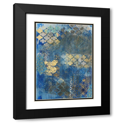 Ornate Azul D2 Black Modern Wood Framed Art Print with Double Matting by Haynes, Smith