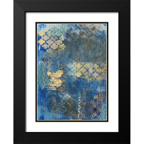Ornate Azul D2 Black Modern Wood Framed Art Print with Double Matting by Haynes, Smith