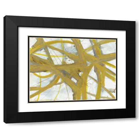 Golden Webbing 1 Black Modern Wood Framed Art Print with Double Matting by Haynes, Smith