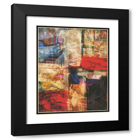 Patches Galore Black Modern Wood Framed Art Print with Double Matting by Haynes, Smith