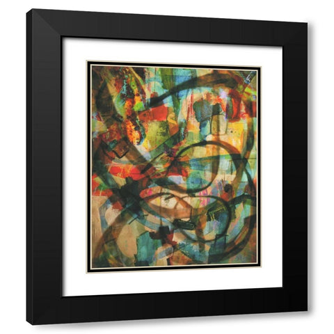 Stained Glass Graffiti Black Modern Wood Framed Art Print with Double Matting by Haynes, Smith