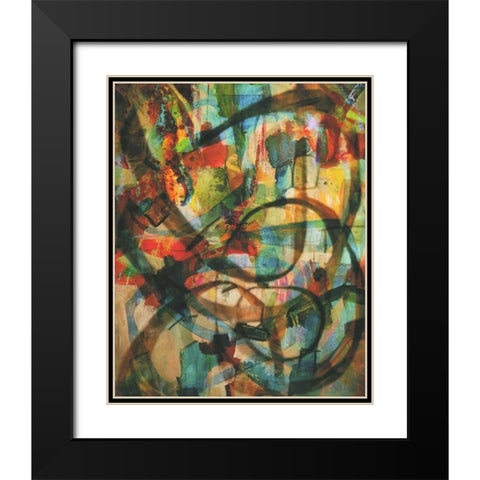 Stained Glass Graffiti Black Modern Wood Framed Art Print with Double Matting by Haynes, Smith