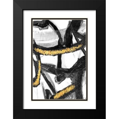 Divine Streaks 3 Black Modern Wood Framed Art Print with Double Matting by Haynes, Smith