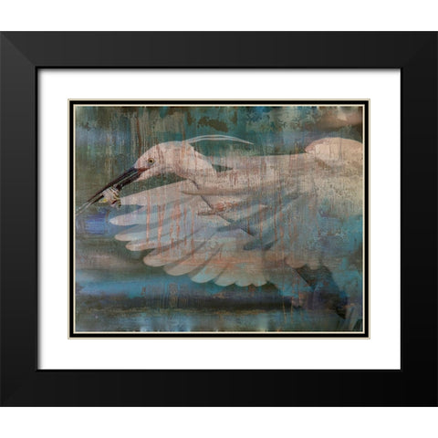 Deep Crane Black Modern Wood Framed Art Print with Double Matting by Haynes, Smith