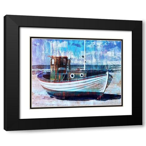 Deep Boating 1 Black Modern Wood Framed Art Print with Double Matting by Haynes, Smith